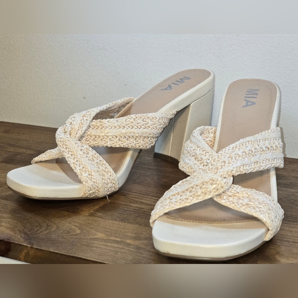 NWOT Mia Raffia Twist Slip-on Heels Women's Size 8.5M - Picture 4 of 8